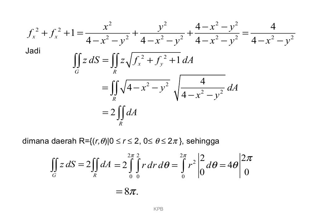 Integral Permukaan (Kalkulus Peubah Banyak)