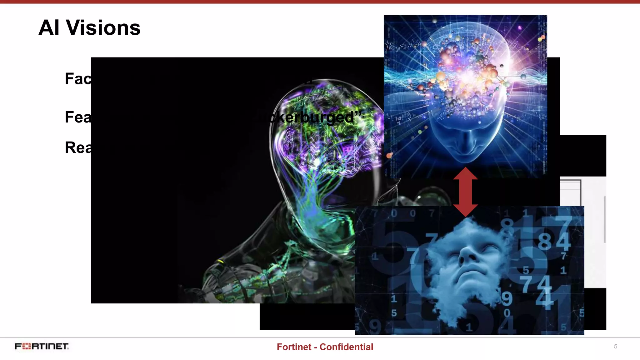 5Fortinet - Confidential
AI Visions
Facebook ‘emergency shutdown
Fear over planet being “Zuckerburged”’
Reality Was different
 