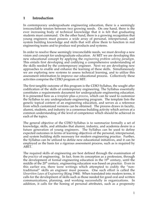 Scor Cdio 5. cdio syllabus report | PDF