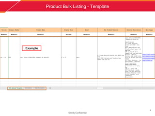 Product Bulk Listing - Template
Strictly Confidential
4
Example
 
