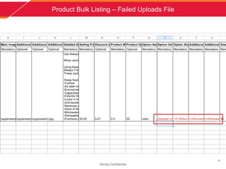 Product Bulk Listing C Failed Uploads File
Strictly Confidential
9
 