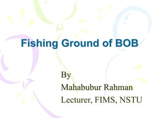 Fishing Ground of BOB
By
Mahabubur Rahman
Lecturer, FIMS, NSTU
 