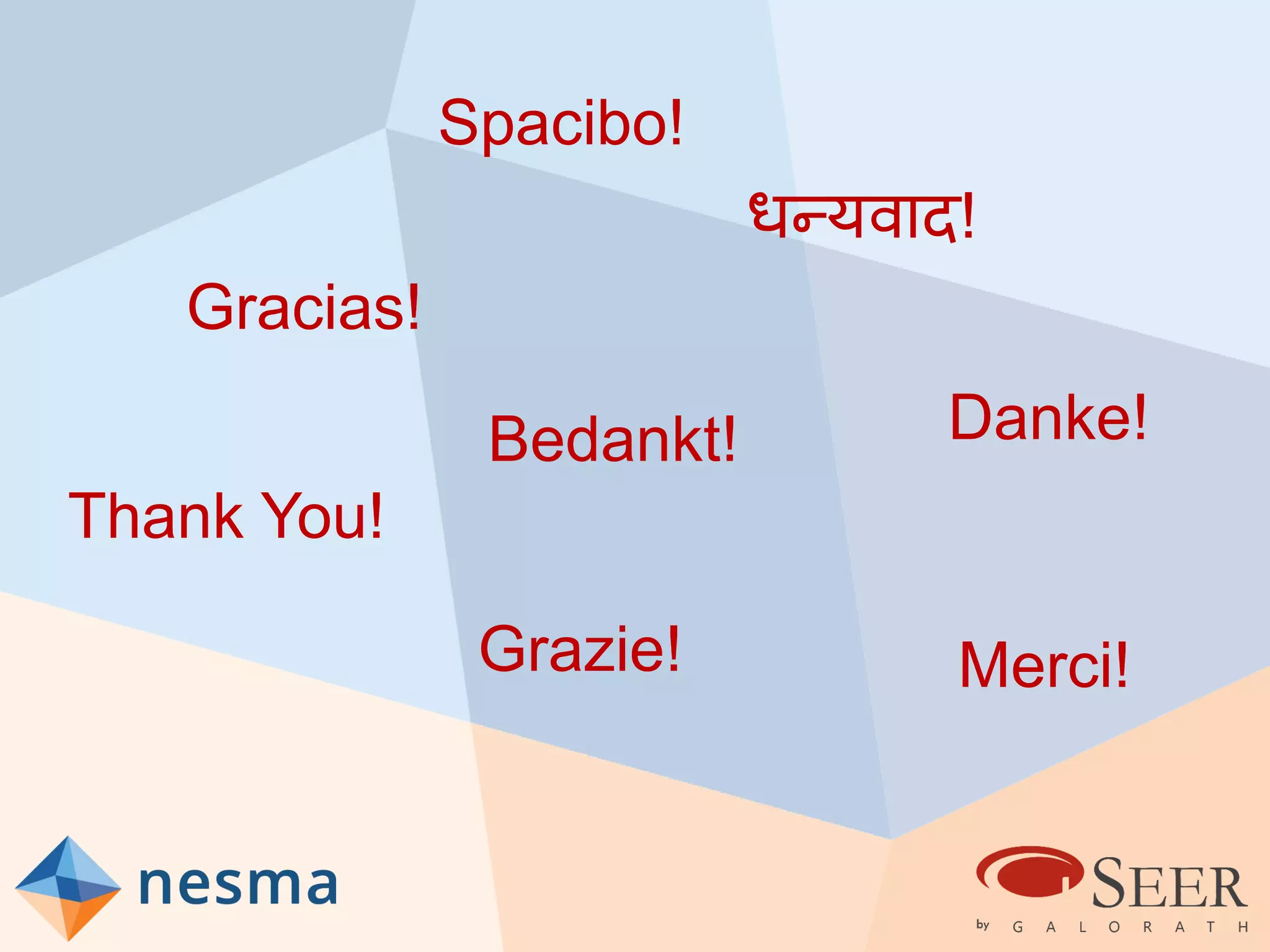 Gracias!
Thank You!
Bedankt!
Grazie!
Spacibo!
Merci!
Danke!
धन्यवाद!
 