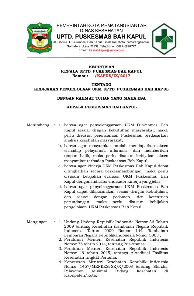 5 Kebijakan Puskesmas Dalam Pengelolaan Ukm Bab V