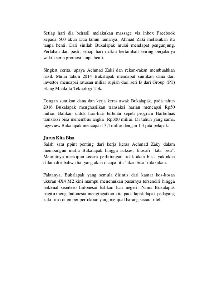 Cerpen Singkat Wirausaha Sukses Lakaran