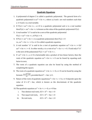 5.quadratic equations | PDF