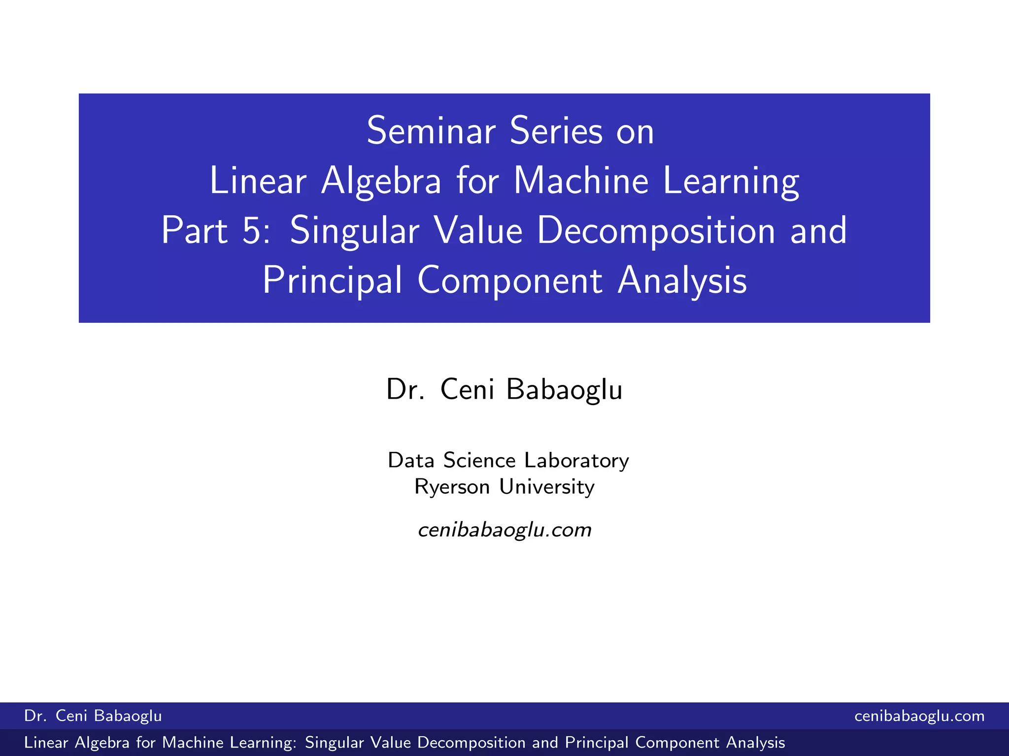5. Linear Algebra for Machine Learning Singular Value