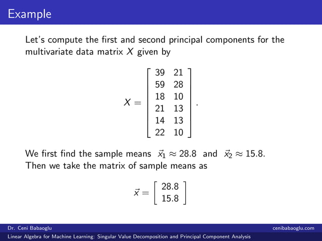 Singular Value Decomposition And Principal Component Analysis – MGVG