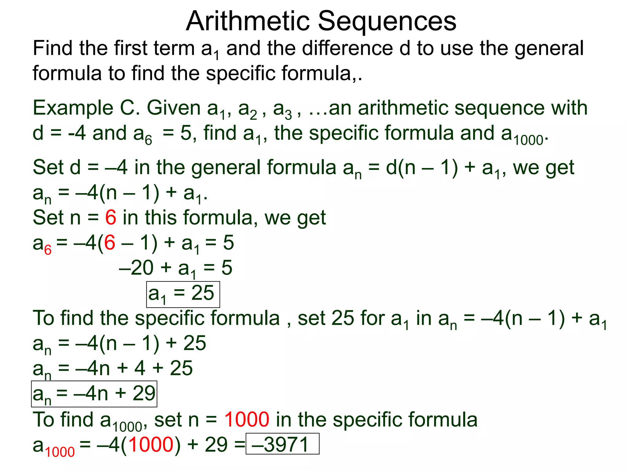 5.2 arithmetic sequences and sums t | PPT