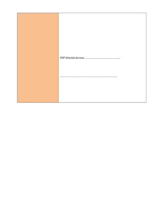 PdP ditunda kerana…………………………………………...
……………………………………………………………………..
 