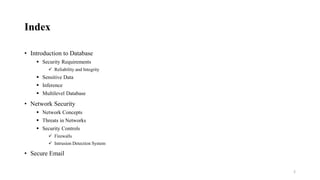 Database security and security in networks | PPTX
