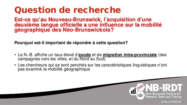 L Effet Du Bilinguisme Officiel Sur La Mobilite Geographique Des Neo