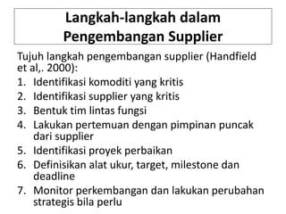 Teknik Pemilihan & Pengukuran Performansi Supplier _Materi Training 