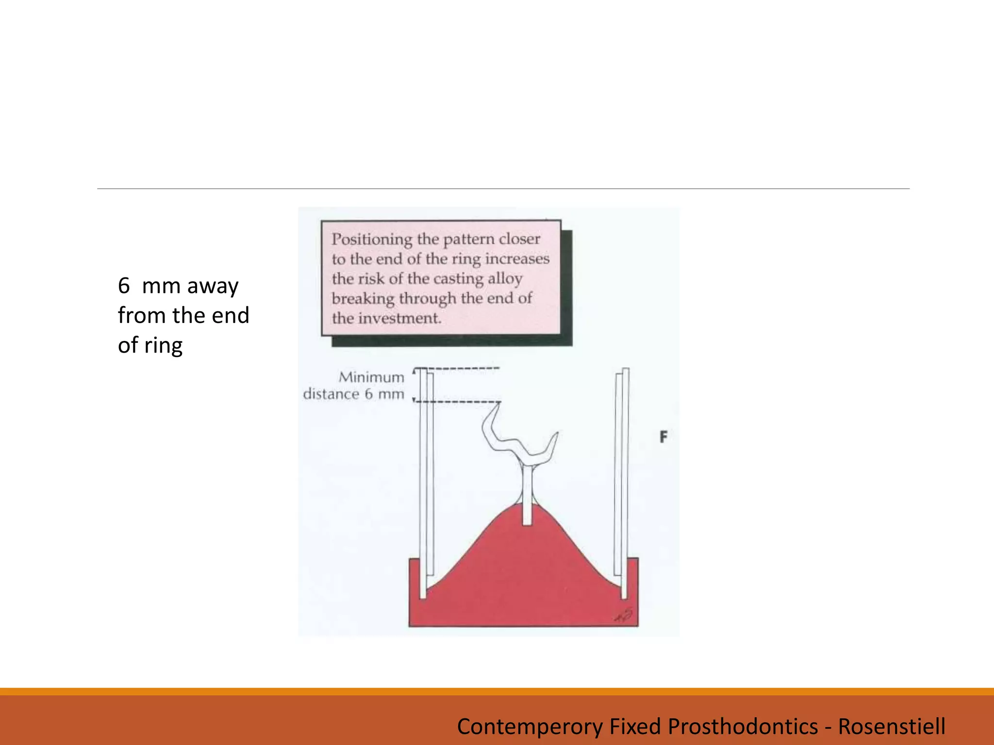 Contemperory Fixed Prosthodontics - Rosenstiell
6 mm away
from the end
of ring
 