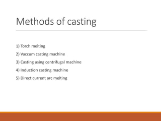 CASTING PROCEDURES AND DEFECTS | PPTX
