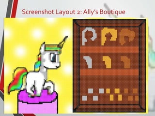 Screenshot Layout 2: Ally’s Boutique
 