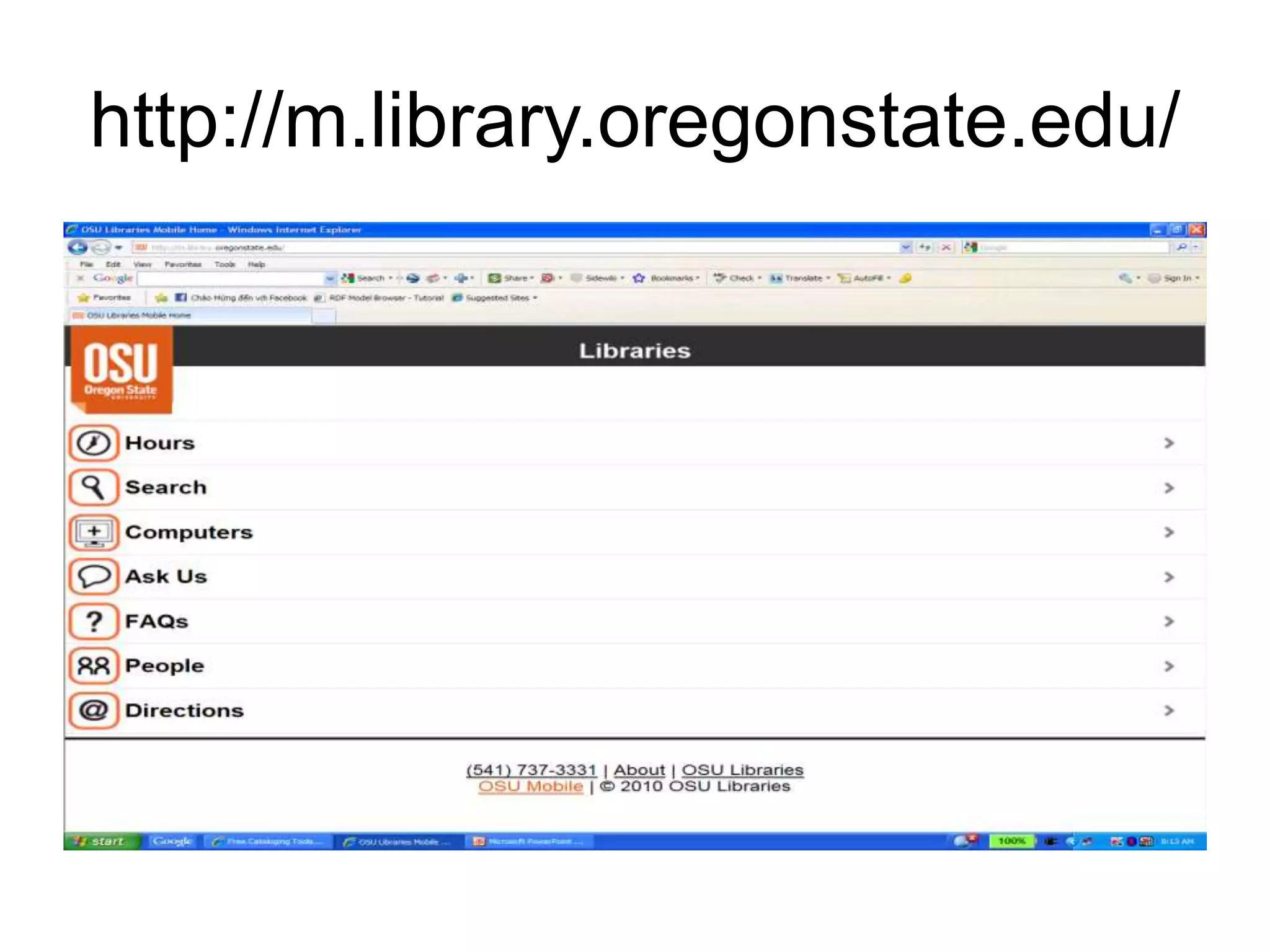 http://m.library.oregonstate.edu/
 