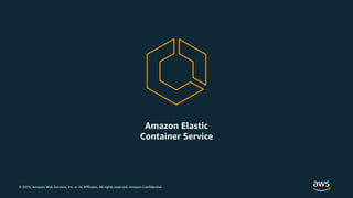 © 2019, Amazon Web Services, Inc. or its Affiliates. All rights reserved. Amazon Confidential
Amazon Elastic
Container Service
 