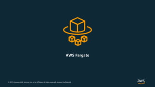 © 2019, Amazon Web Services, Inc. or its Affiliates. All rights reserved. Amazon Confidential
AWS Fargate
 