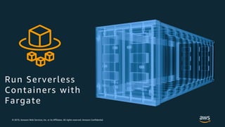 © 2019, Amazon Web Services, Inc. or its Affiliates. All rights reserved. Amazon Confidential
Run Serverless
Containers with
Fargate
 