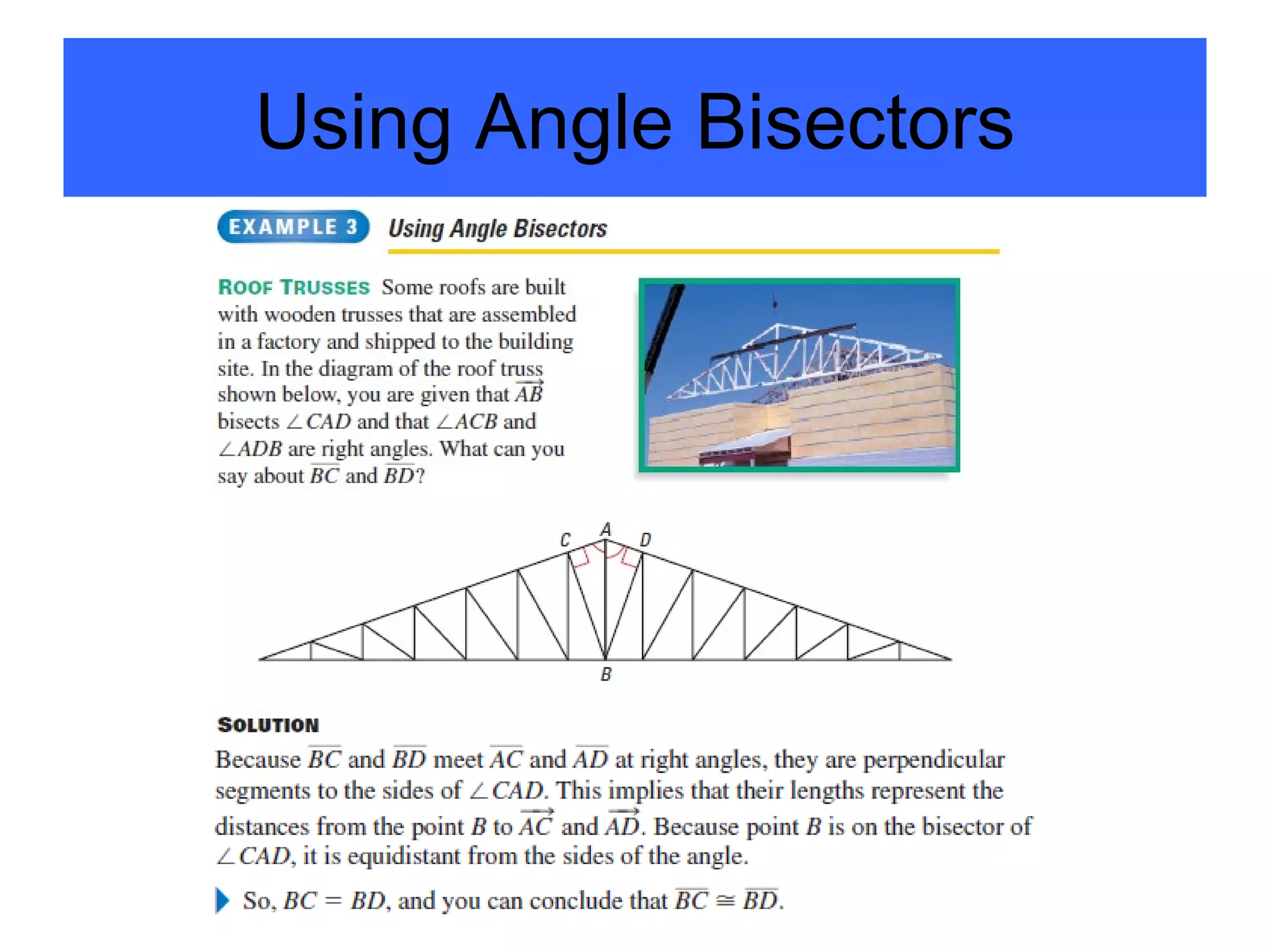 Using Angle Bisectors 