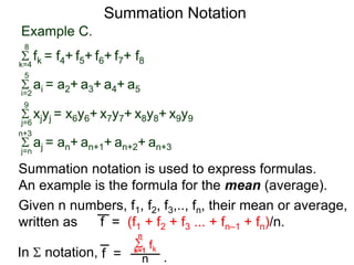 Summation Example Function 5.1 sequences and summation notation | PPTX
