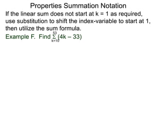 Summation Example Function 5.1 sequences and summation notation | PPTX | Science