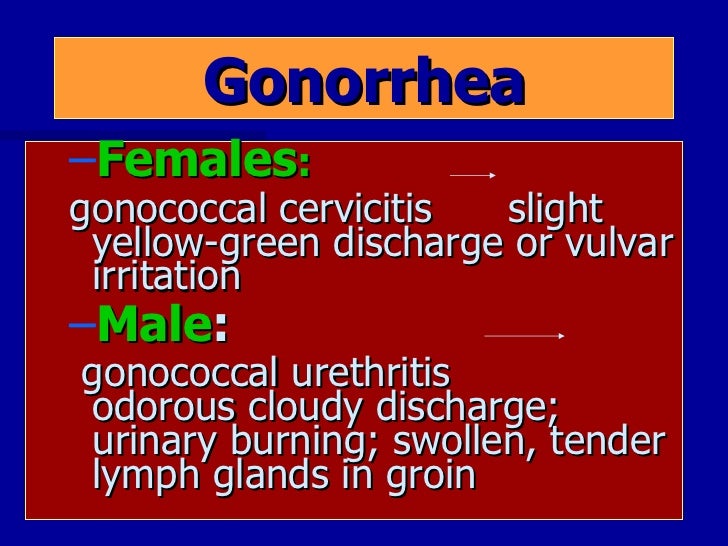 stds gonorrhea symptoms