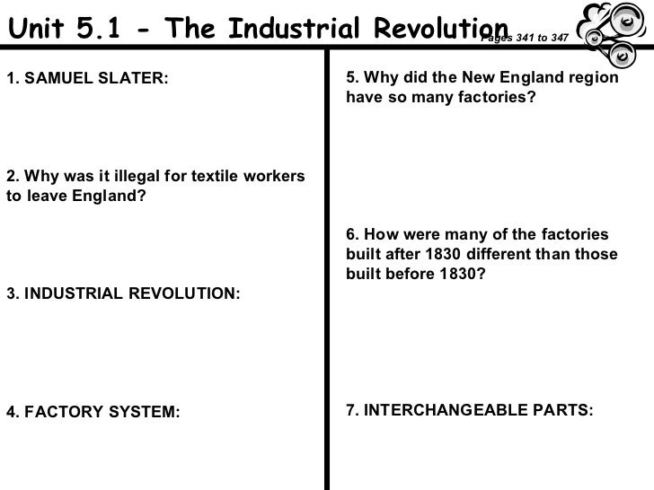 Printables Industrial Revolution Worksheet industrial revolution worksheet unit 5 1 the samuel slater 2