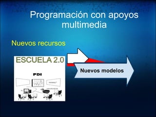 Programación con apoyos multimedia Nuevos recursos Nuevos modelos