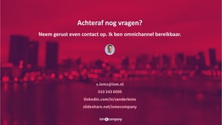 Achteraf nog vragen?
Neem gerust even contact op. Ik ben omnichannel bereikbaar.
 