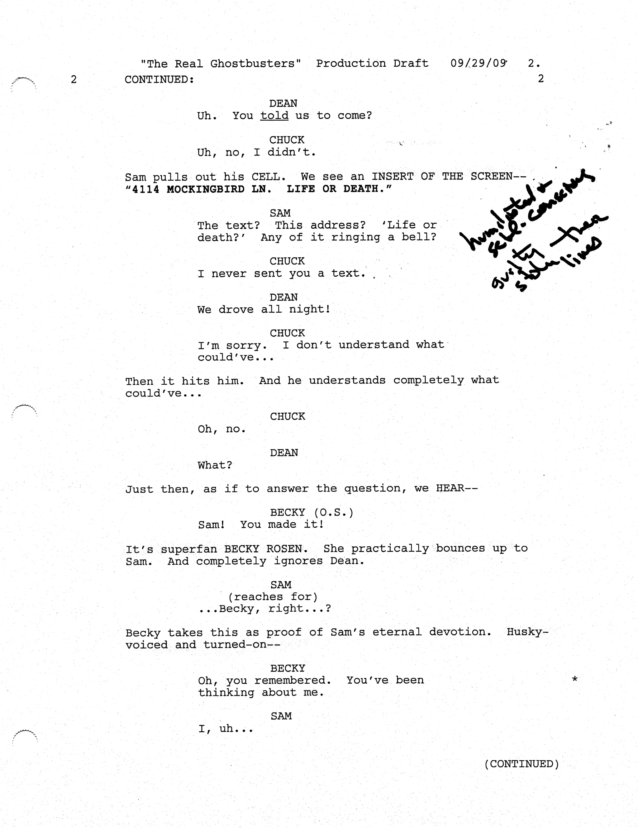 Supernatural 5.09 The Real Ghostbusters script | PDF