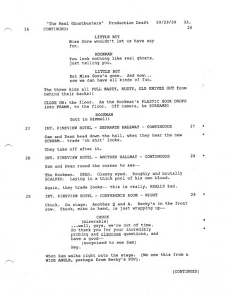 Ghostbusters 3 Script Supernatural 5.09 The Real Ghostbusters script | PDF