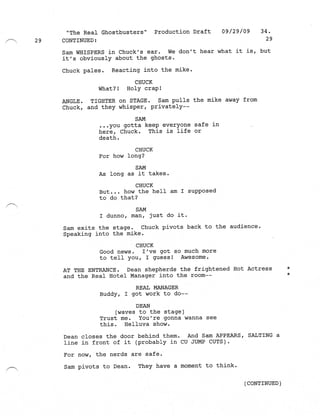 Ghostbusters 3 Script Supernatural 5.09 The Real Ghostbusters script | PDF