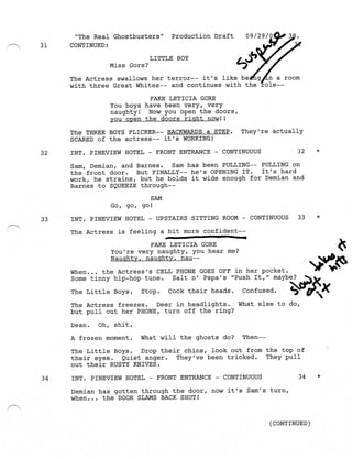 Ghostbusters 3 Script Supernatural 5.09 The Real Ghostbusters script | PDF