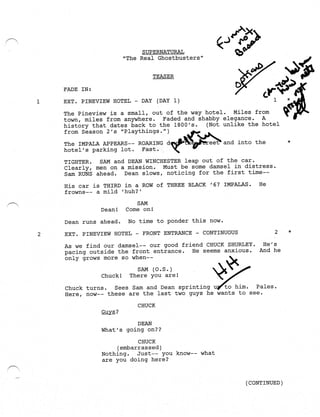 Ghostbusters 3 Script Supernatural 5.09 The Real Ghostbusters script | PDF