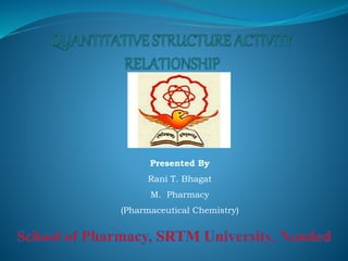 Presented By
Rani T. Bhagat
M. Pharmacy
(Pharmaceutical Chemistry)
 