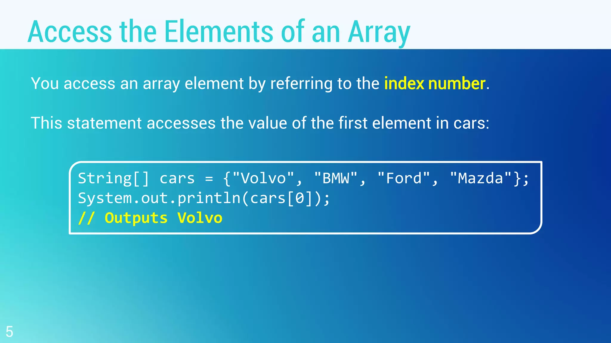 Object Oriented Programming - 5.1. Array | PDF | Programming Languages ...