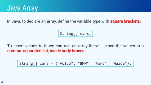 Object Oriented Programming - 5.1. Array | PDF | Programming Languages ...