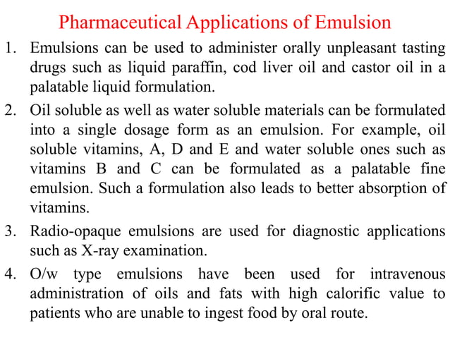 Emulsion - Physical Pharmacy | PPT