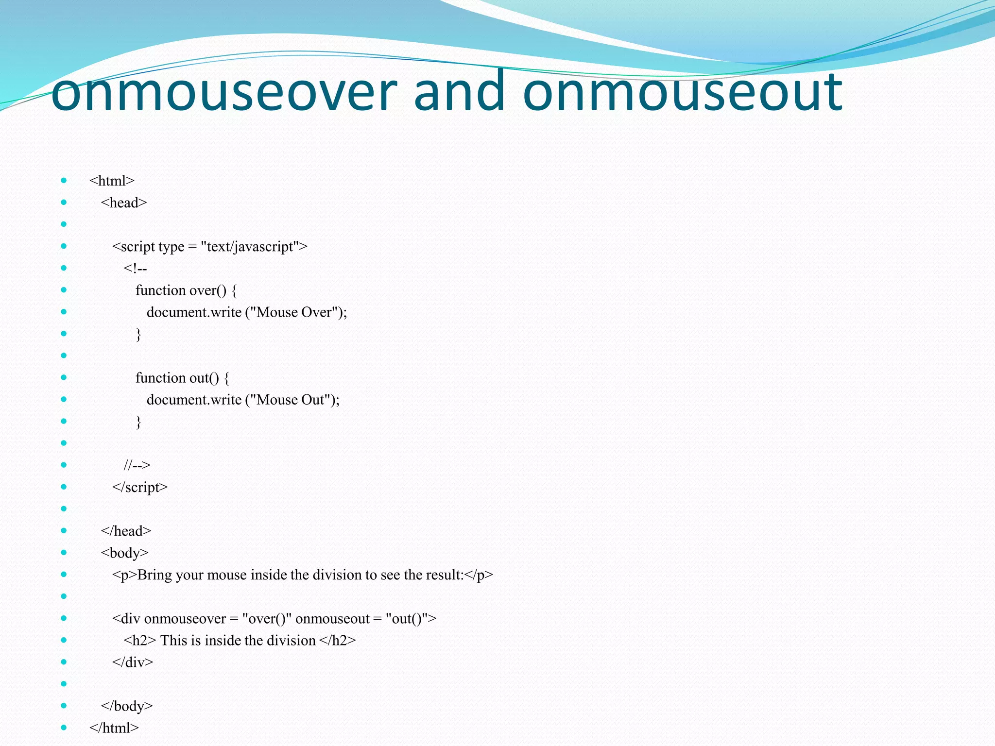 types of events in JS | PPT