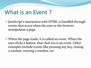 types of events in JS | PPTX