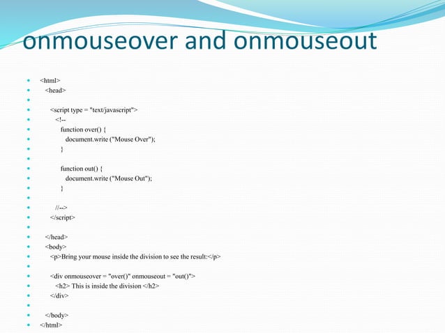 types of events in JS | PPT