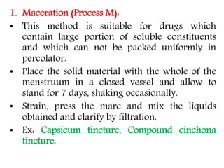 Extraction and galenicals | PPTX