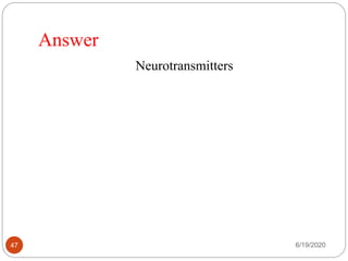 Answer
Neurotransmitters
6/19/202047
 