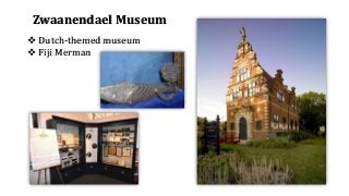 Zwaanendael Museum
❖ Dutch-themed museum
❖ Fiji Merman
 
