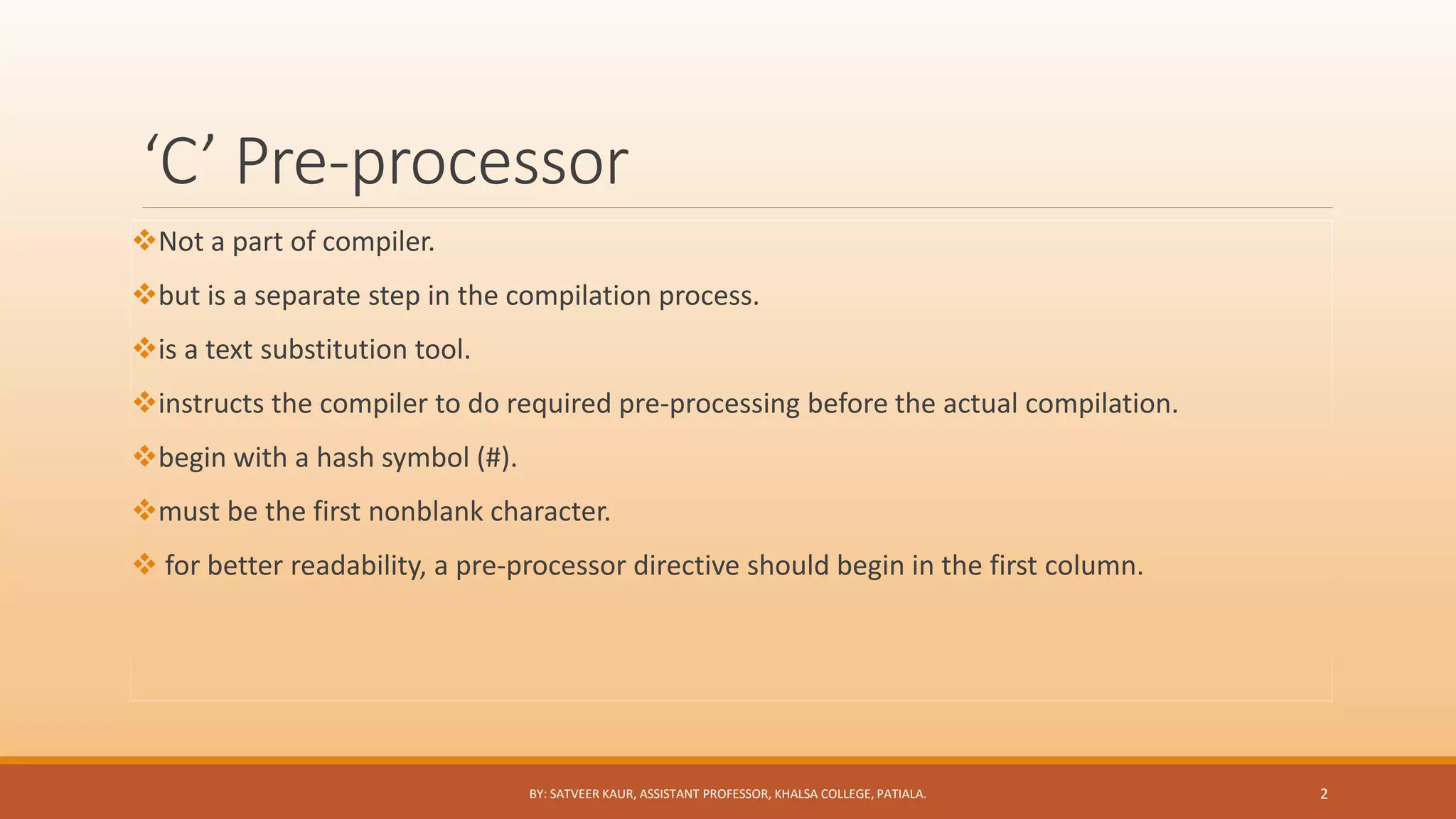Preprocessor directives | PPT