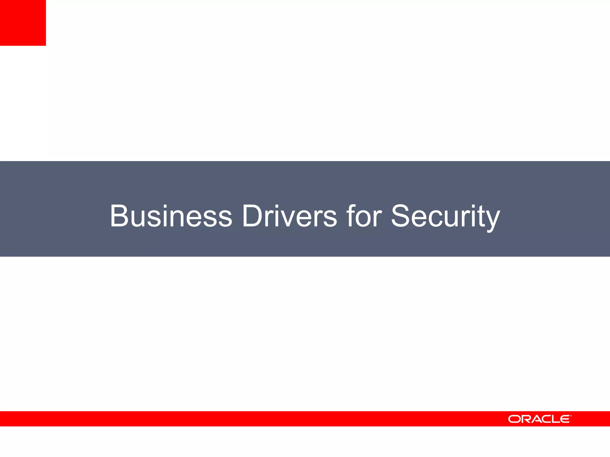 Business Drivers for Security
 