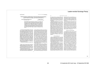 !66
Leader-member Exchange Theory
66 5.0 leadership 2019 neo2 copy - 18 September BE 2562
 