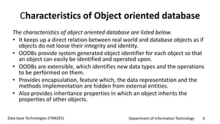 Introduction to Object Oriented databases | PPTX